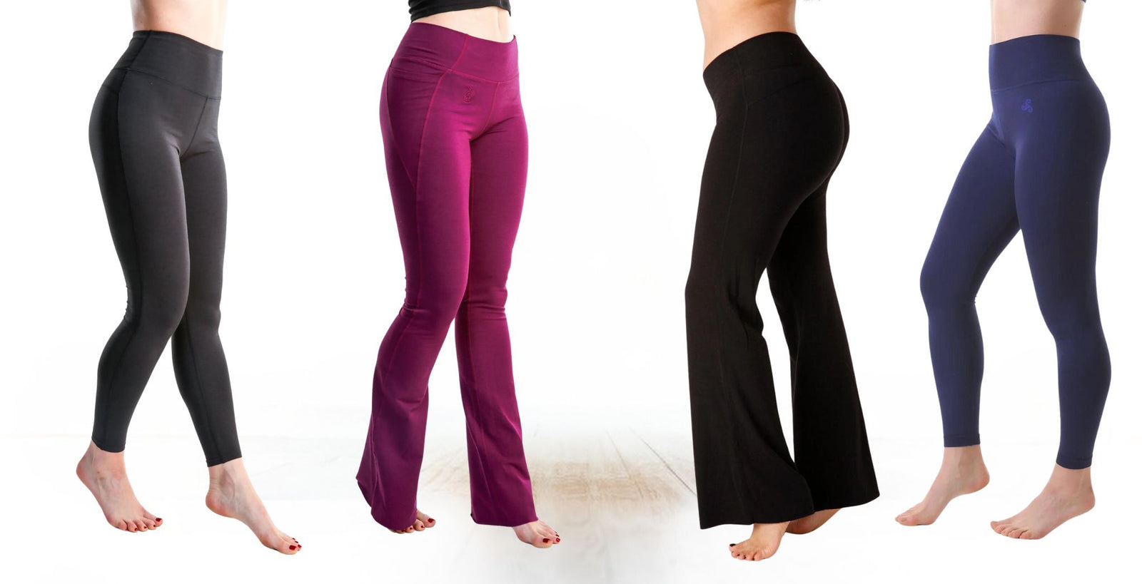Mid-Rise Workout Leggings with Contrasting Waistband - Rich Black