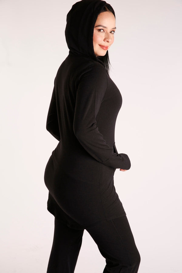 Black best sale tunic hoodie